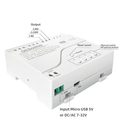 Smart WiFi Wireless Relay Switch Module, Tuya 4CH AC/DC 7-32V/ USB 5V Smart Life Remote Control Dry Contact Momentry Switch Compatible with Alexa and Google Home