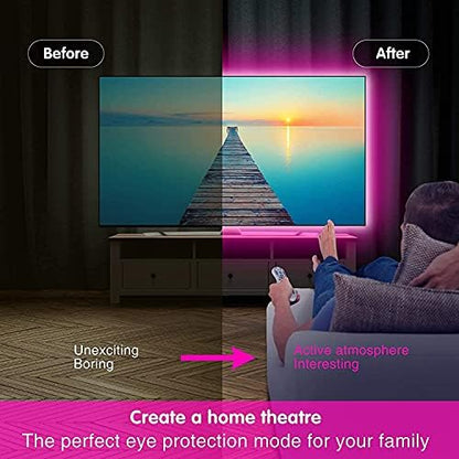 Keepsmile 50ft Led Lights for Bedroom, Bluetooth Smart APP Control RGB Color Changing Led Strip Lights with Remote Control and Power Adapter Led Lights for Room Kitchen Party Home Decoration