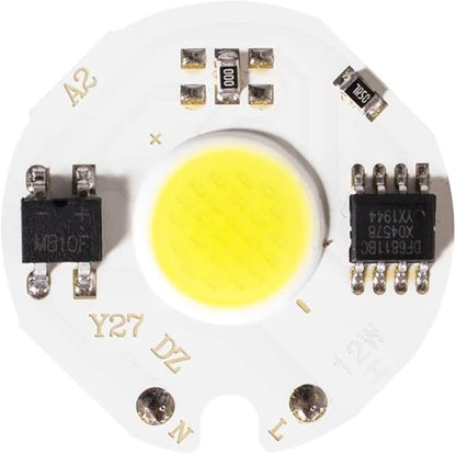 5pcs Y27 LED COB Chip 3W / 5W / 7W / 10W / 12W 220V Smart IC Without Driver LED Bulb DIY Floodlight Spotlight Accessories(Warm White,12W)
