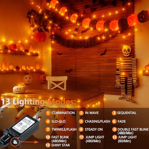 200 LED Connectable String Lights, 66FT Christmas Lights Outdoor Indoor