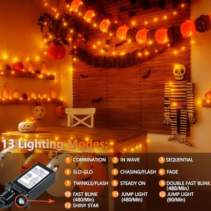 200 LED Connectable String Lights, 66FT Christmas Lights Outdoor Indoor