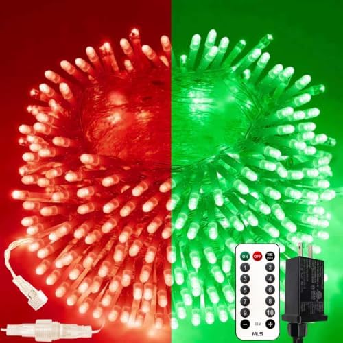 200 LED Connectable String Lights with Remote, Christmas Lights Outdoor