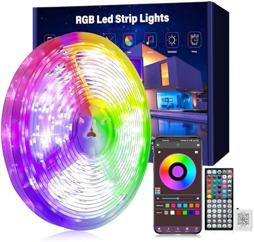 Ledagic Led Lights for Bedroom 66ft (1 Roll), RGB Led Lights Music Sync