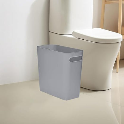 Versatile 1.8 Gallon Plastic Trash Can - The Compact Bin for Bathroom, Kitchen, or Home Office - Grey