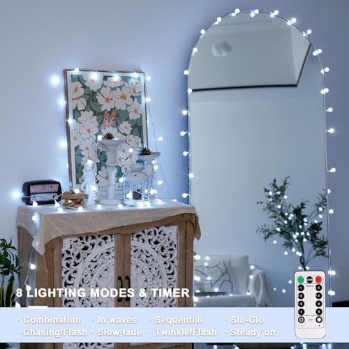 JMEXSUSS 33FT 100 LED Globe White String Lights Battery Operated