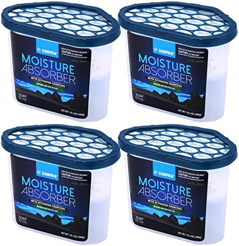 ZARPAX Moisture Absorber Activated Charcoal 10.5 oz - Set of 4