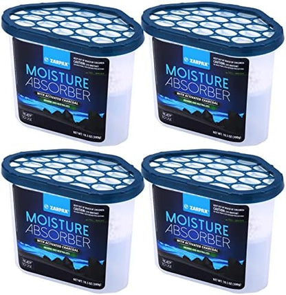 ZARPAX Moisture Absorber Activated Charcoal 10.5 oz - Set of 4