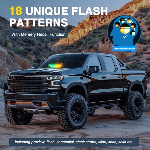 Nilight 12LED Traffic Advisor Strobe Light Bar Amber Green Hazard Safety