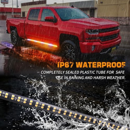 XRIDONSEN 2PCS 70 inch Running Board Strobe Lights 864 LED Emergency Lights