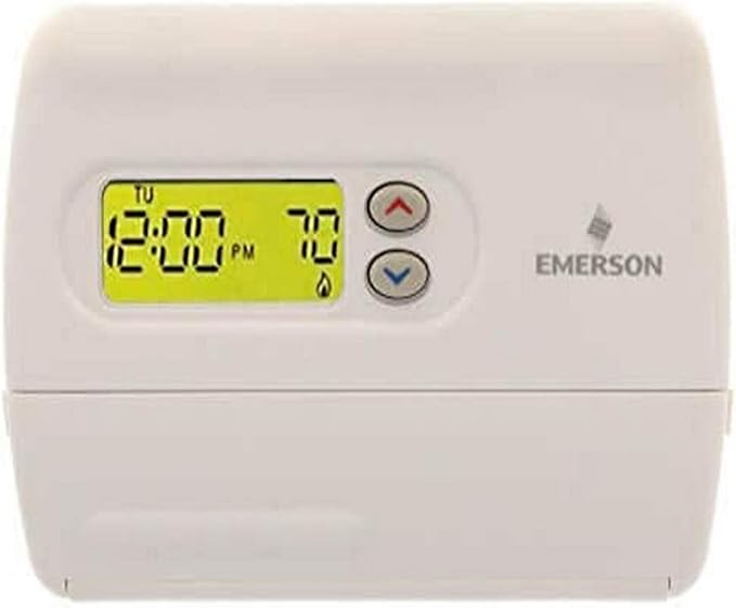 Emerson 1F82-261 Heat Pump Programmable Digital Thermostat, 5-2 Day, White