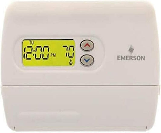Emerson 1F82-261 Heat Pump Programmable Digital Thermostat, 5-2 Day, White