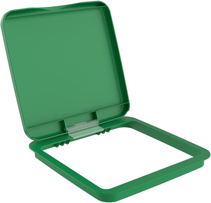 Rev-A-Shelf 27 Qt Under Sink Garbage Can Lid for Base Kitchen and Bathroom Cabinet, Replacement Plastic Trash Bin Lid Only, Green, RV-1024-LID-G-1-40