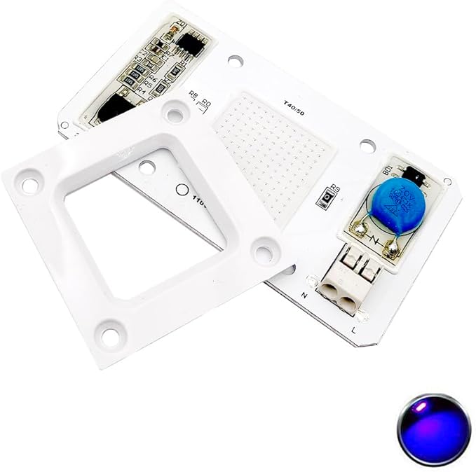 LED 50W COB Chip Bulbs AC 110V 220V Integrated Smart IC Driver Cool White Warm White Red Green Blue UV Pink Full Spectrum (UV 395-405nm, AC 110V (US))