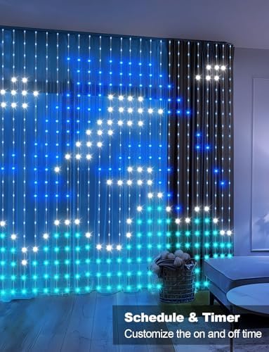 echosari 400 LED Smart Curtain Lights Plug in with App Programmable