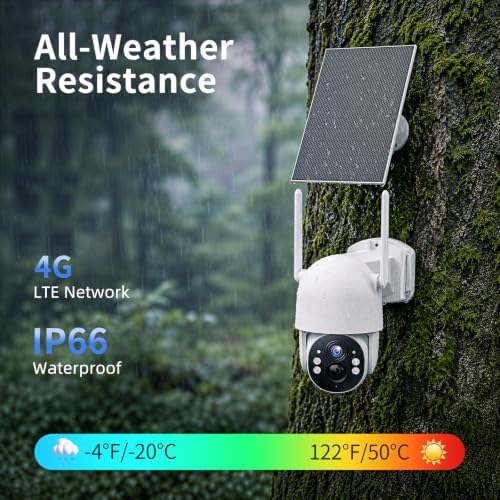 MISECU 4G LTE Cellular Security Cameras Outdoor 2-Pack, 2.5K No WiFi,IP66