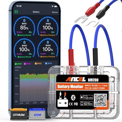 ANCEL BM200-US Car Battery Tester 12V Automotive Battery Monitor Bluetooth
