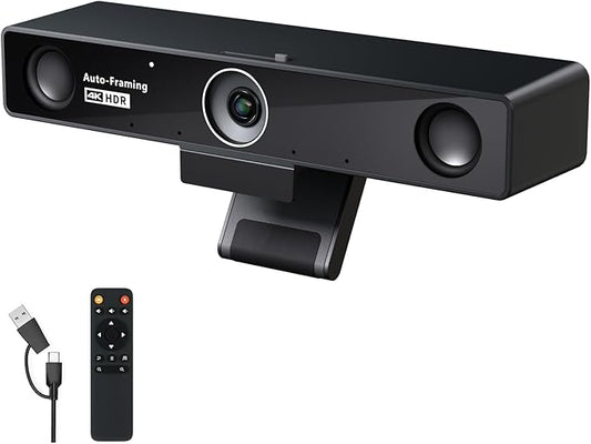 NEARITY V30S 4K Video Conference Camera with Microphone, 120° FOV/3X Digital Zoom, All in One Conference Room Webcam, Dual Mics, Video Conferencing System for Business Meetings/Smartboard