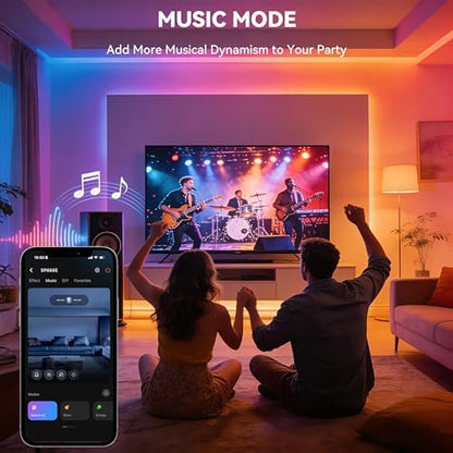 PAUTIX COB LED Strip Lights Pro, UL-Listed RGB Smart IC Chasing Color Addressable COB LED Tape Light, Music Sync Flexible RGB LED Lights, Smart Strip Light, for Party, Bedroom, Color Changing, 32.8ft