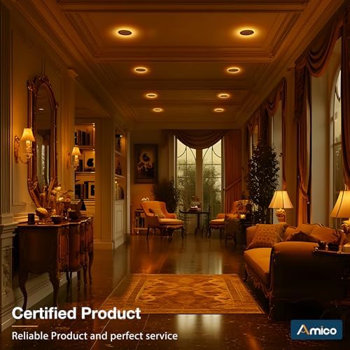 Amico 2 Pack 4 Inch LED Recessed Light with Night Light, 5CCT, Black