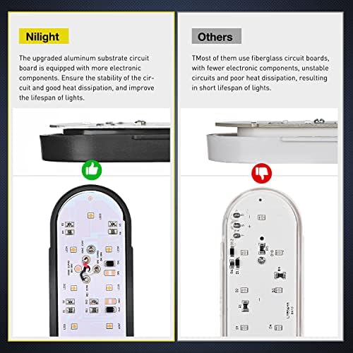 Nilight 6" Oval Trailer Tail Light 2PCS White With Mounting Brackets