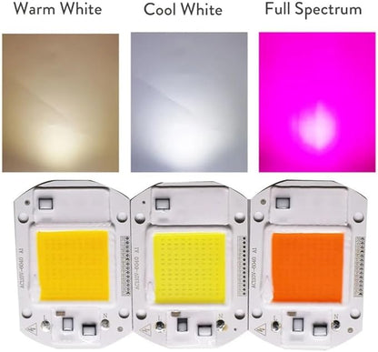 Jiaxu Lighting, Pack of 6, LED COB Bulb Chip AC110V 20W/30W/50W Smart IC Full Spectrum LED Chip DIY LED Flood Light Household Bulbs(Cool White 6000K,20W)
