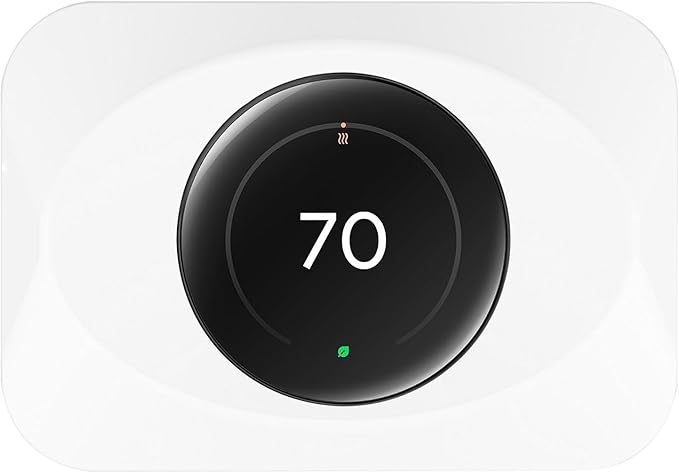 Wall Plate Cover Compatible with Google Nest Learning Thermostat (4th Gen), Practical Trim Kit for Nest Learning Thermostat 4, Snap fit Design, Snap fit Design (White, 1 Pack)