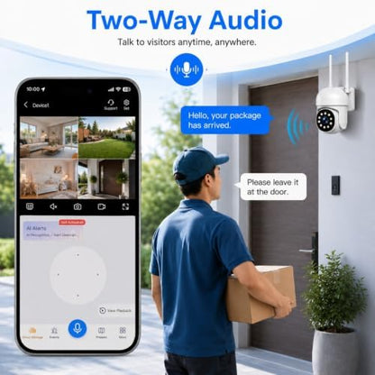 Camcamp Wireless Security Camera System with 10 Inch Monitor, 8 PTZ Cameras
