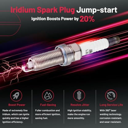 BDFHYK 4 Ignition Coil Pack UF708 and 4 Iridium Spark Plug 91187 Compatible with Nissan NV200 2.0L l4 2013 2014 2015 2016 2017 2018 2019 Coil for IC812 PR4011 PPCUC16 22448-1KT0A 2505-302211
