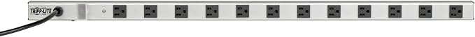 Tripp Lite 12 Outlet Power Strip with Surge Protection, 15ft. Cord, Metal, 36 in. length, Life Limited Manufacturer's Warranty (SS3612),Gray