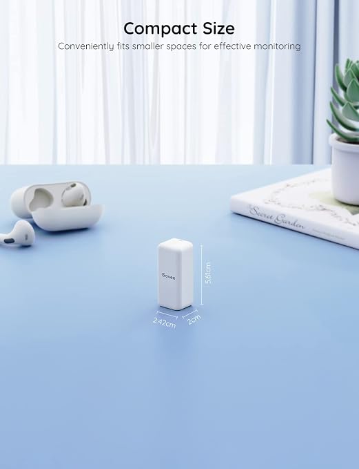 Govee Hygrometer Thermometer 3 Pack H5100, Mini Bluetooth Humidity Sensor | Temperature sensor with APP notification alert, export 2-yr data, 230 feet connecting range for home/greenhouse