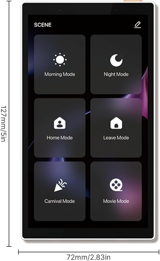 5 Inch Smart Home Control Panel Touchscreen, All - in - One Multimode Gateway Switch, White - Hands - Voice Control, Quick Device Management, Easy Installation for Home Auto