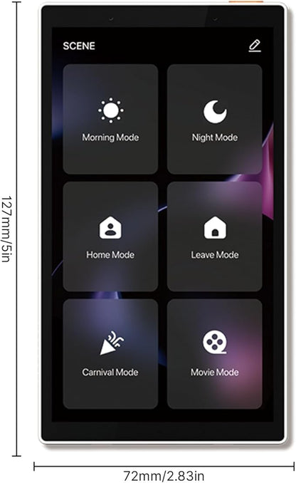 5 Inch Smart Home Control Panel Touchscreen, All - in - One Multimode Gateway Switch, White - Hands - Voice Control, Quick Device Management, Easy Installation for Home Auto