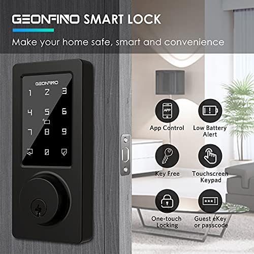 Keyless Entry Door Lock, Smart Door Lock with Keypad, Black