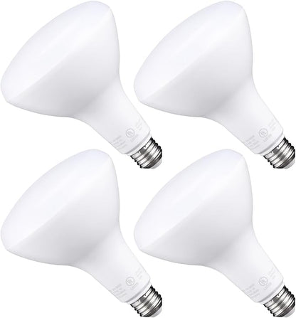 TORCHSTAR BR40 LED Light Bulbs, Indoor Flood Light Bulbs, Dimmable, 3000K Warm White, 100W Equivalent 17W, 1400lm, E26 Base, Recessed Can Light, Flicker-Free, UL & FCC Listed, Pack of 4