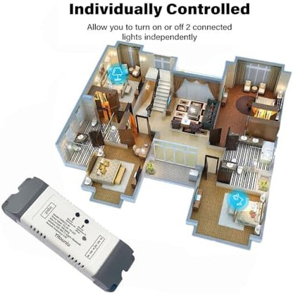 EWeLink 2CH WiFi Relay DC7-32V Inching Self Lock Garage Door Controller