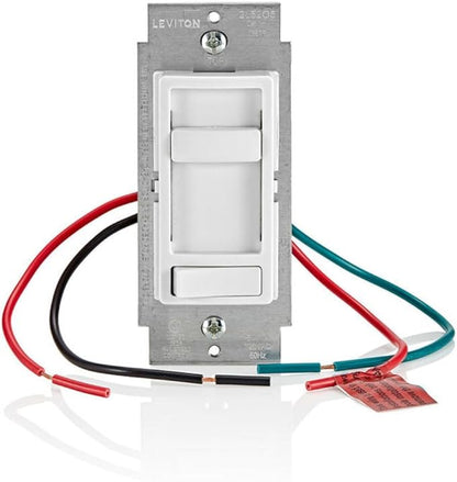 Leviton SureSlide Ceiling Fan Wall Switch, Quiet 3-Speed Fan Control, 1.5 Amps, 661F-10W, White