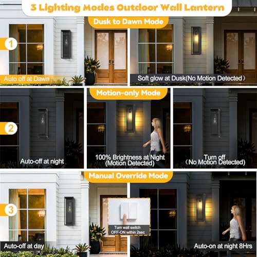 20in Motion Sensor Outdoor Lighting Dusk to Dawn Extra Large Wall Sconce