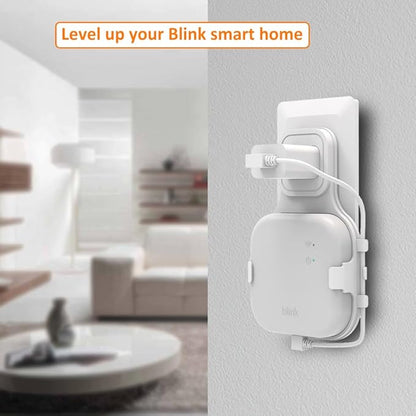 AutoSonic All-New Mount Compatible with Blink Sync Module XR | Outlet Wall Holder Mounting Bracket Accessories | USB-C Cable Included | White