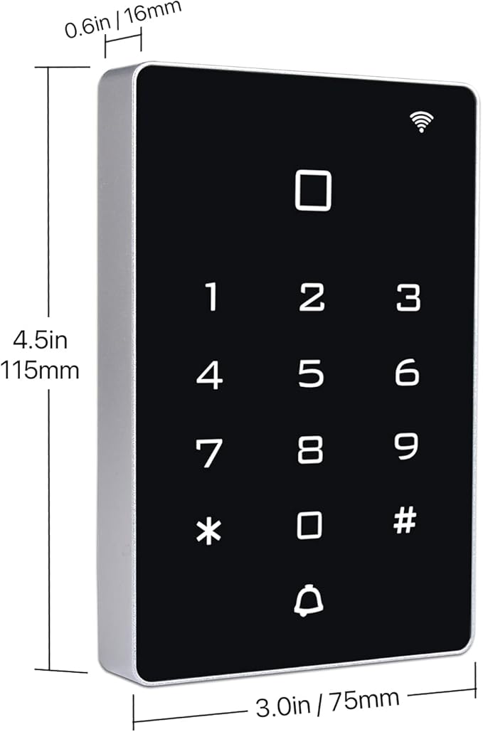 Wireless WiFi Access Control Keypad, Backlight Door Access Control System + 5PCS ID Keychains, Wiegand 26, Password Keypad for House Apartment, TUYA Wireless Entry Security Access Controller