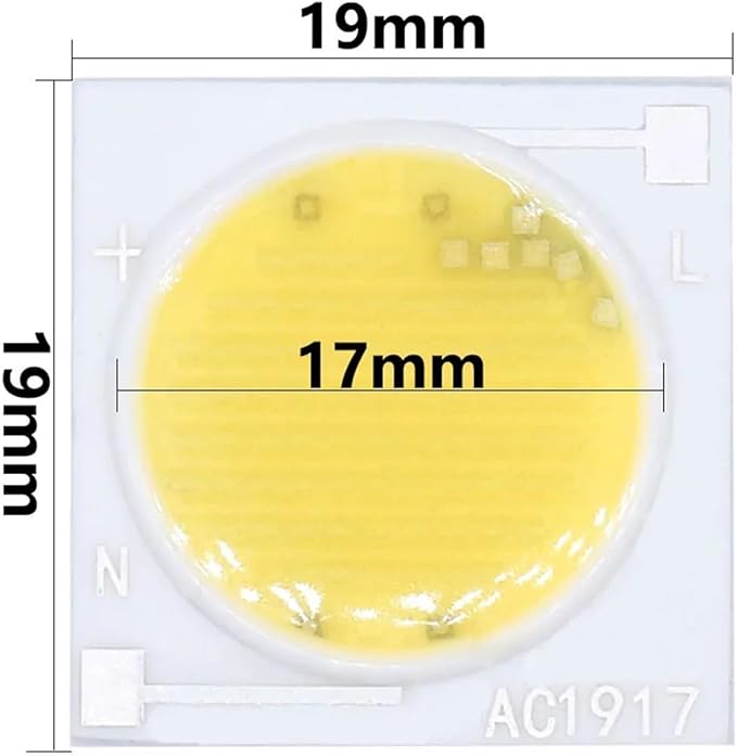 5pcs LED COB Ceramic Chip AC 220V 12W 15W 20W 30W 50W Smart IC Lighting Led DIY Beads for Led Buld Spotlight Warm and Cold White(Cold White,15W 1919mm 220V)