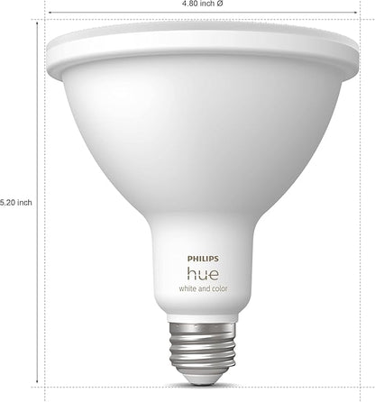 Philips Hue Smart 100W PAR38 LED Bulb - White and Color Ambiance Color-Changing Light - 1 Pack - 1300LM - E26 - Outdoor - Control with Hue App - Works with Alexa, Google Assistant and Apple Homekit