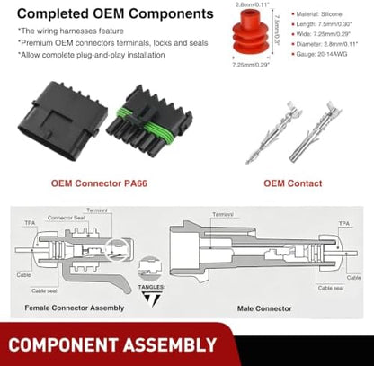 Nilight 78PCS 3 Kits 6 Pin Waterproof Automotive Electrical Connector Kit