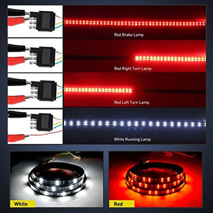 Nilight 60 Inch Truck Tailgate Light Bar Double Row 264 LEDs