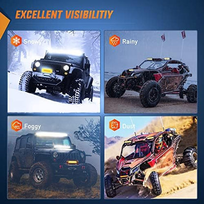 Nilight LED Light Bar Amber 2Pcs 7 Inch 30W Spot 3000LM Super Slim 3D Driving Fog Off Road Work Lights Pods for Trucks Pickup SUV ATV UTV Boat 4x4 Van Camper- 2 Style Mounting
