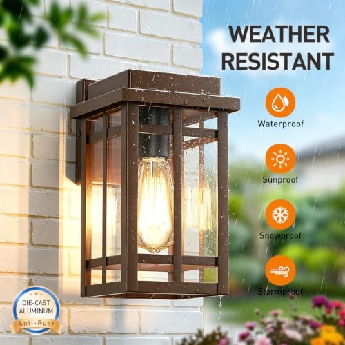 9.76'' Outdoor Wall Light Fixtures 2 Packs, Porch Lights Lantern
