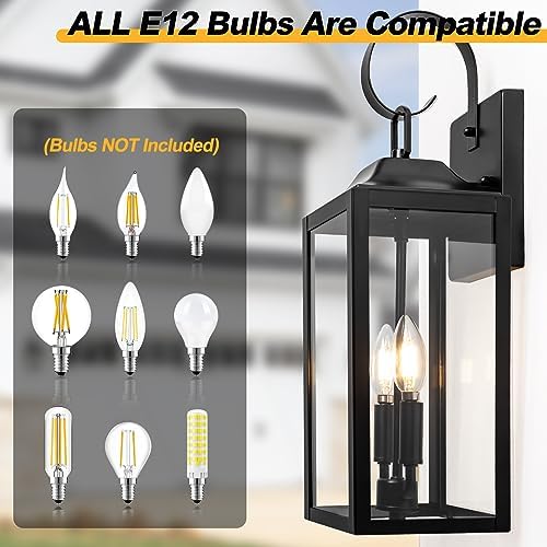 19" Large Outdoor Wall Lights, Modern Waterproof Exterior Lighting Fixtures