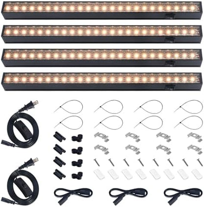 Barrina Grow Lights for Indoor Plant, T5 1FT Full Spectrum, Yellow, 4 Packs