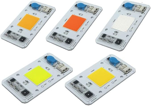 LED 50W COB Chip Bulbs AC 110V Integrated Smart IC Driver Cool White Warm White Red Green Blue Yellow Pink Full Spectrum (Blue 460nm)