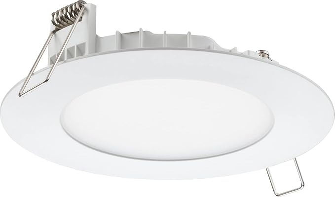 Juno LED Recessed Lights 4 Inch Round Wafer Downlight, 5-in-1 Switchable White Color Temperature, 120 Volts, 4-Inch Ultra-Thin Flat Trim, Matte White (WF4 SWW5 90CRI MW M6)