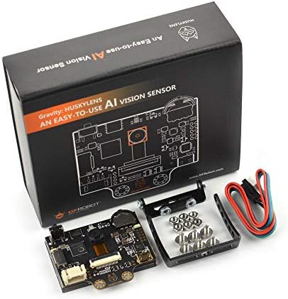 DFROBOT HUSKYLENS Smart Vision Sensor with Silicone Case for LattePanda, Raspberry Pi or Micro:bit | AI Camera Support Object/Line Tracking, Face/Object/Color/Tag Recognition